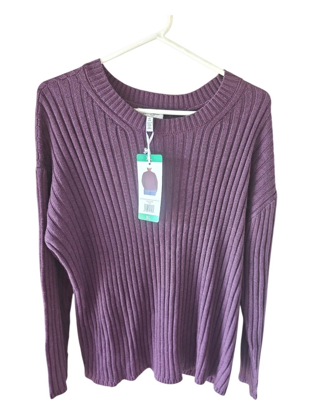 Jessica Simpson Maroon Wine Ribbed Knit Pullover Sweater NWT XL